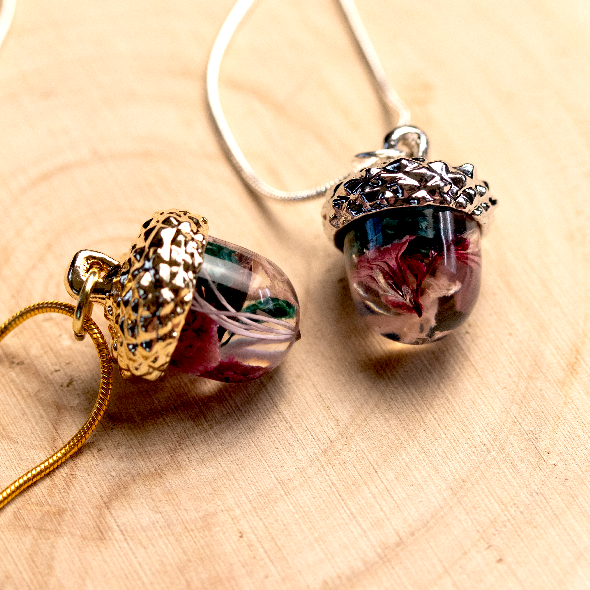 Dainty Botanical Flower Acorn Pendant image 2