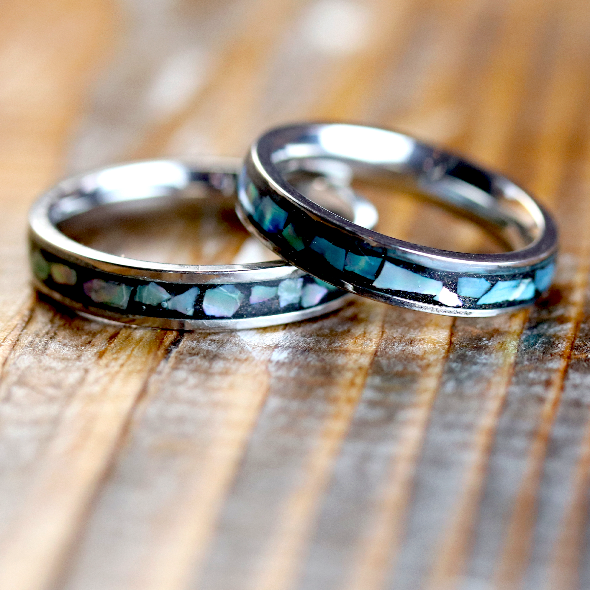 Dainty Abalone Shell Inlay Ring - Calico Unicorn