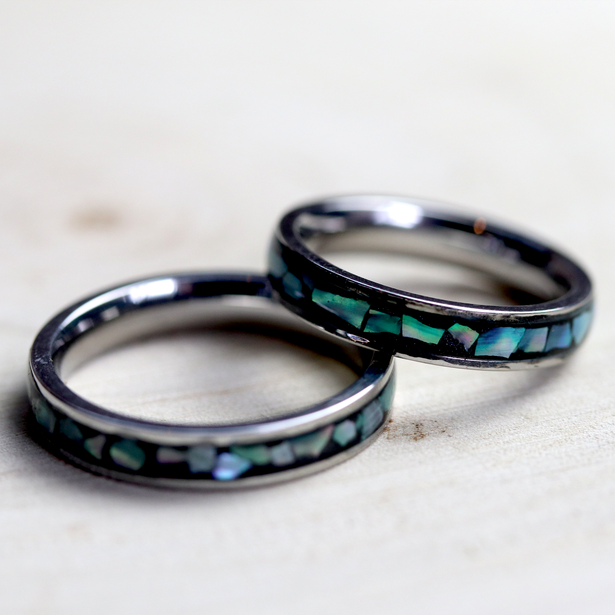 Dainty Abalone Shell Inlay Ring - Calico Unicorn