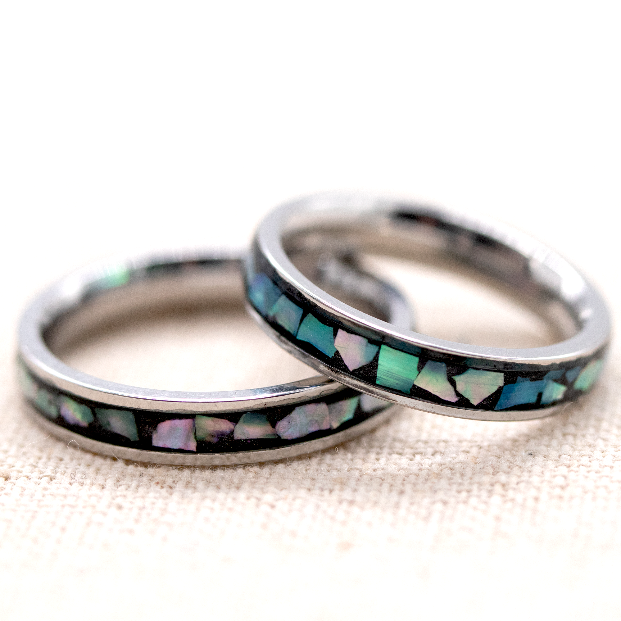 Dainty Abalone Shell Inlay Ring - Calico Unicorn