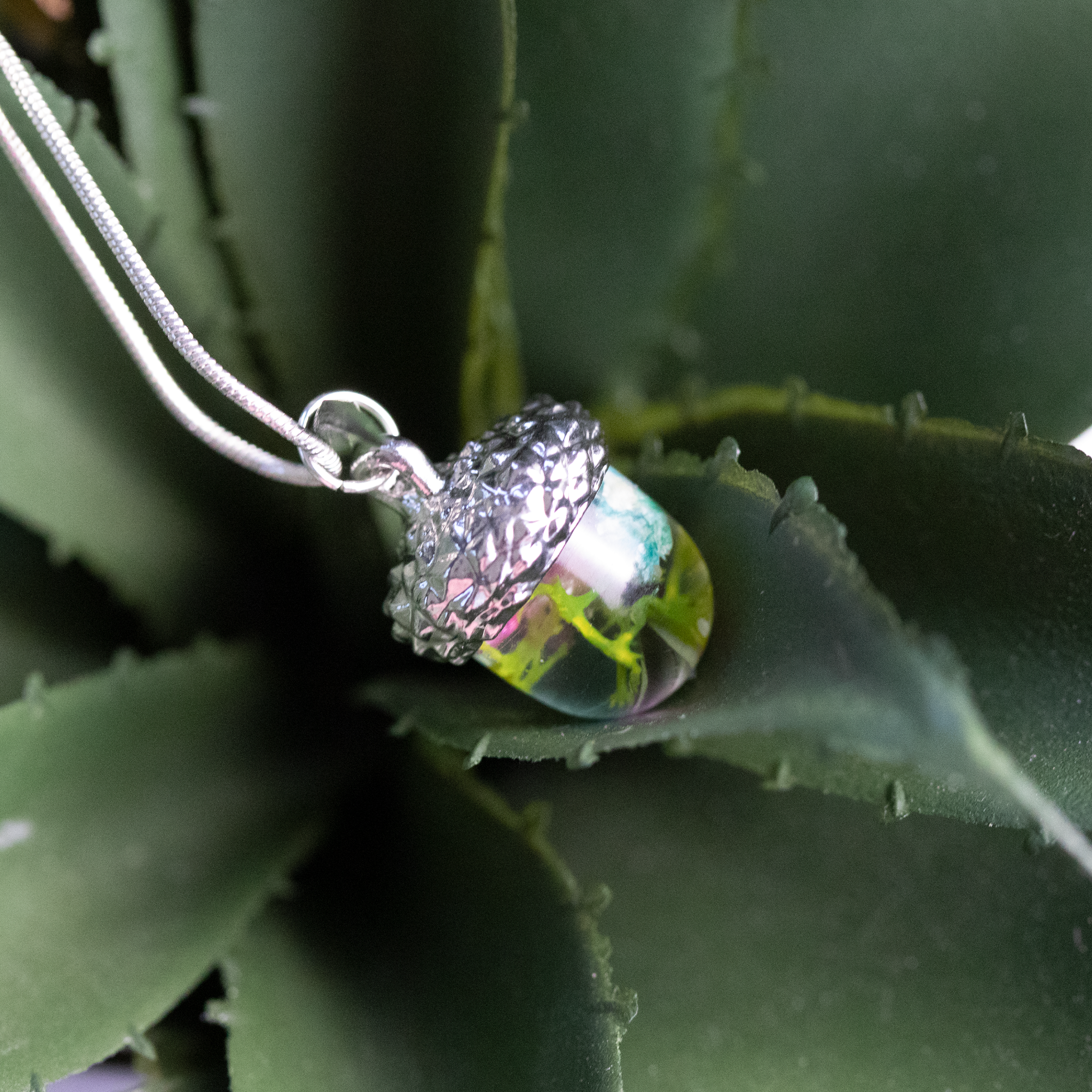 Dainty Botanical Flower Acorn Pendant image 8