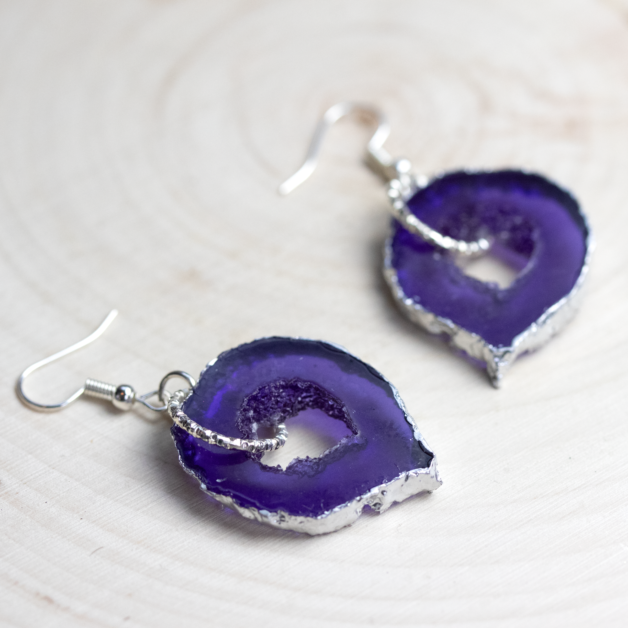 November - Citrine Birthstone Inspired Geode Earrings image 4