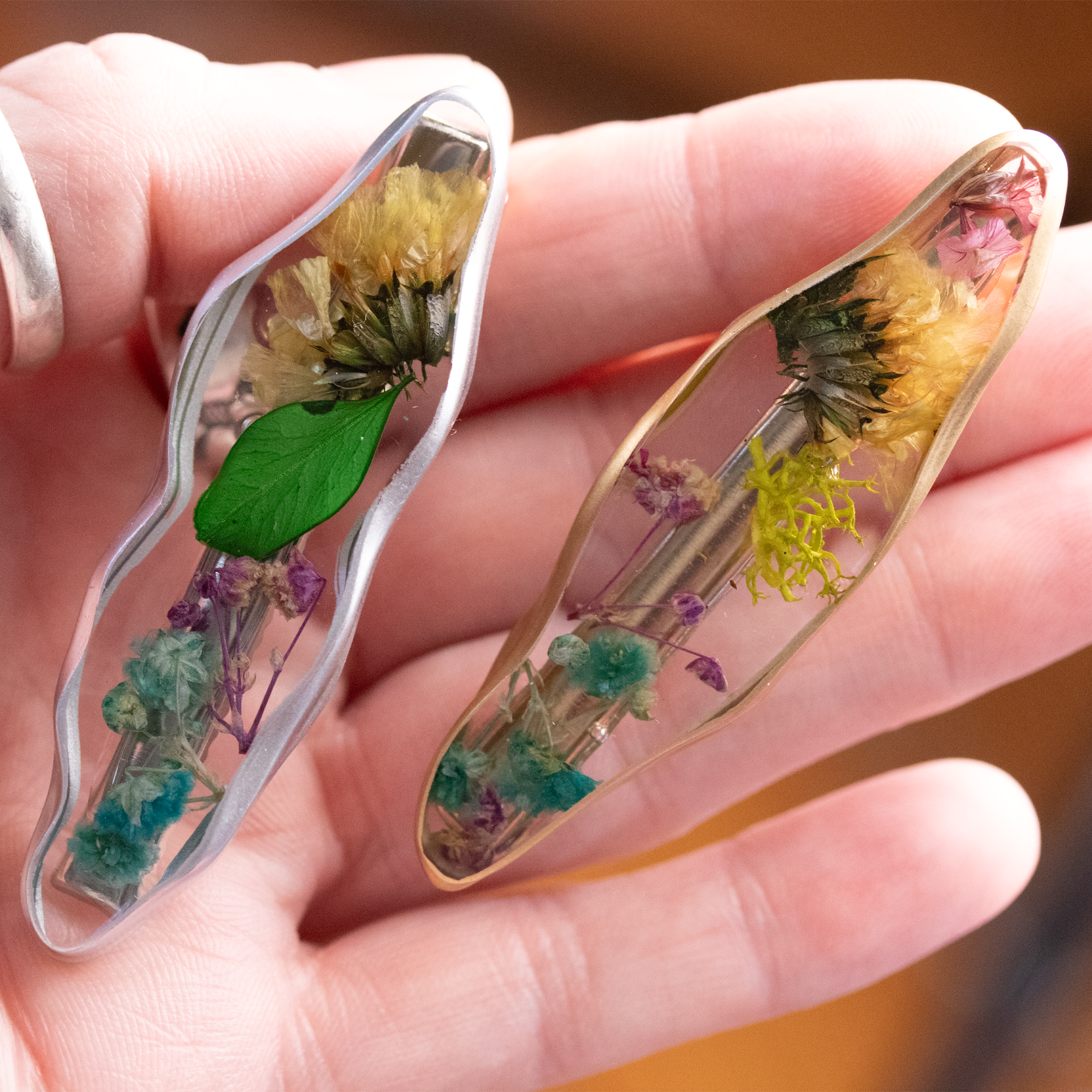 Botanical Flower Barrettes - Calico Unicorn