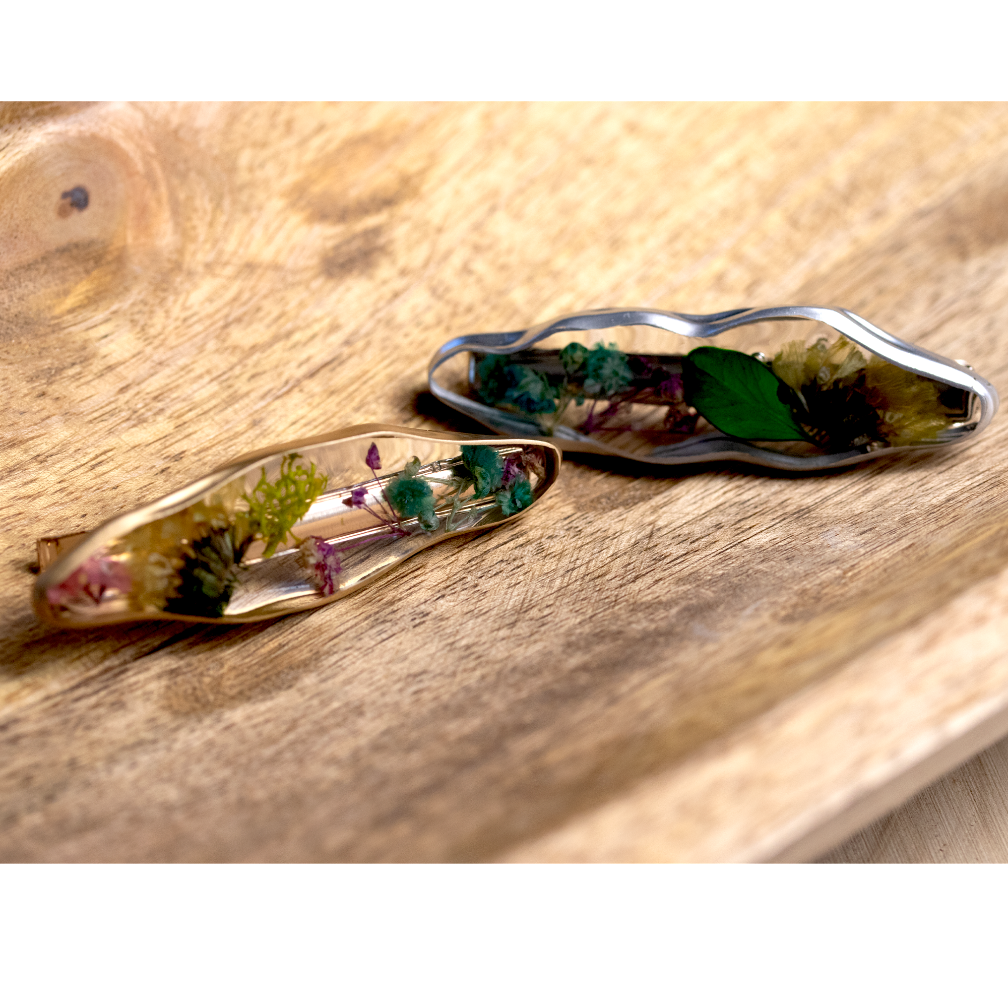 Botanical Flower Barrettes - Calico Unicorn