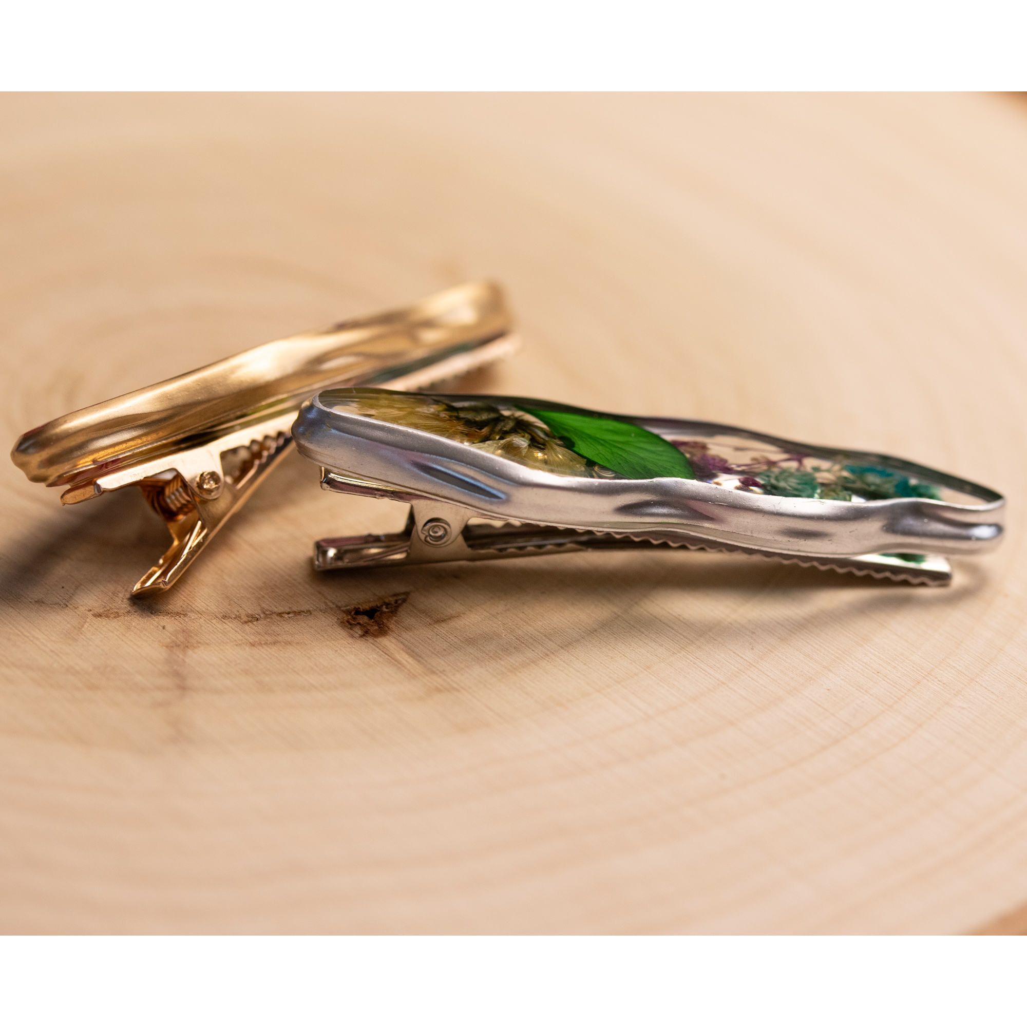 Botanical Flower Barrettes - Calico Unicorn