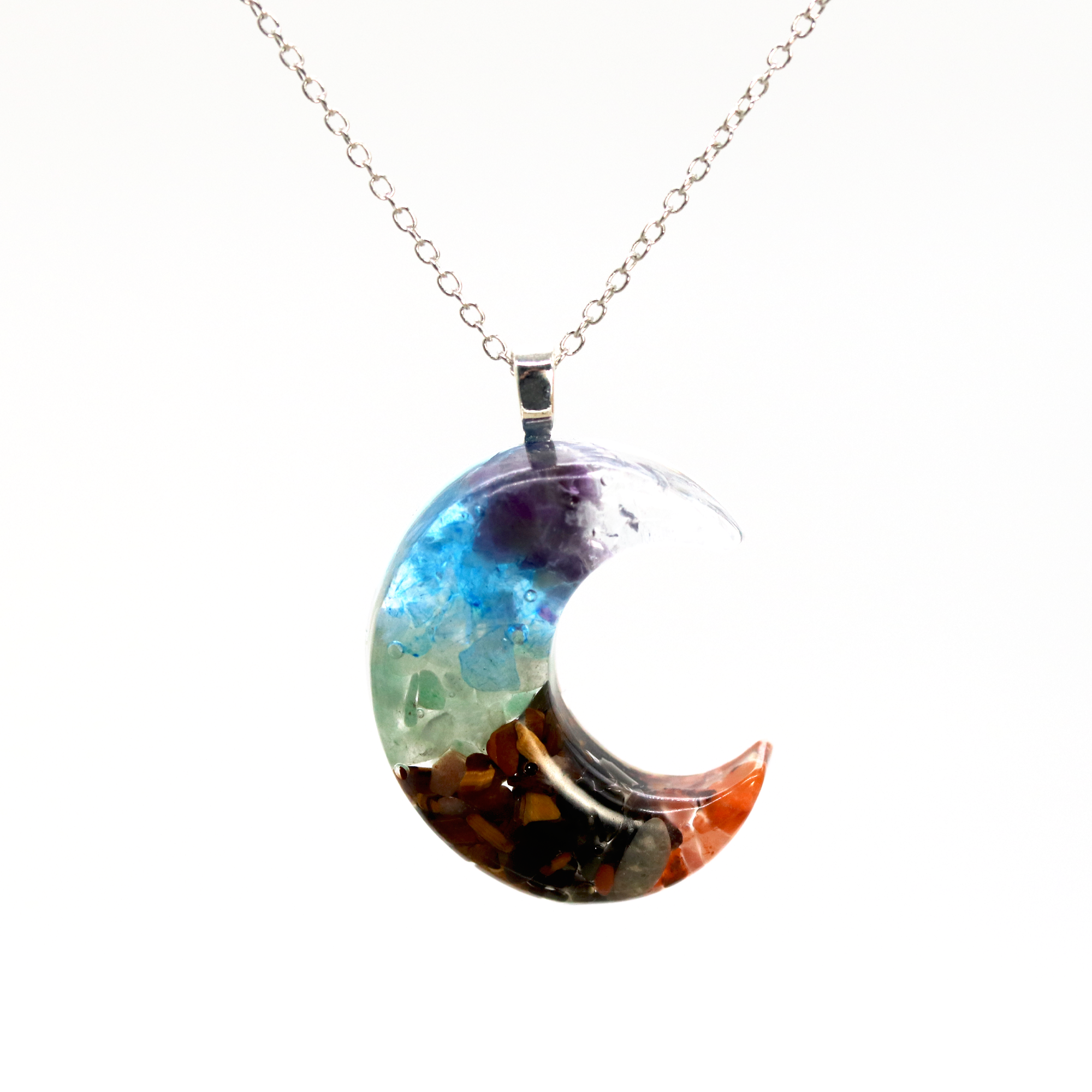 7 Chakra Moon Pendant