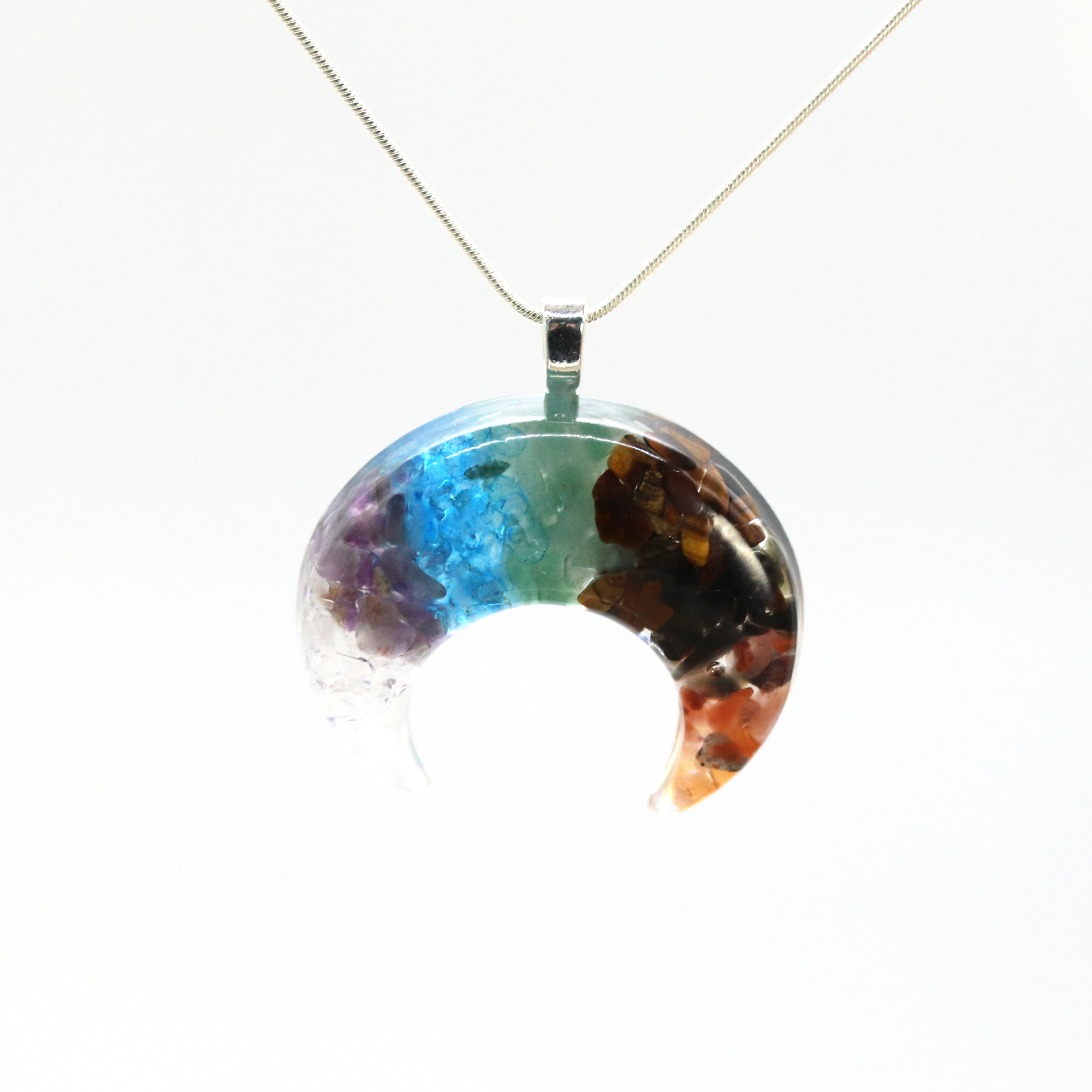 7 Chakra Moon Pendant