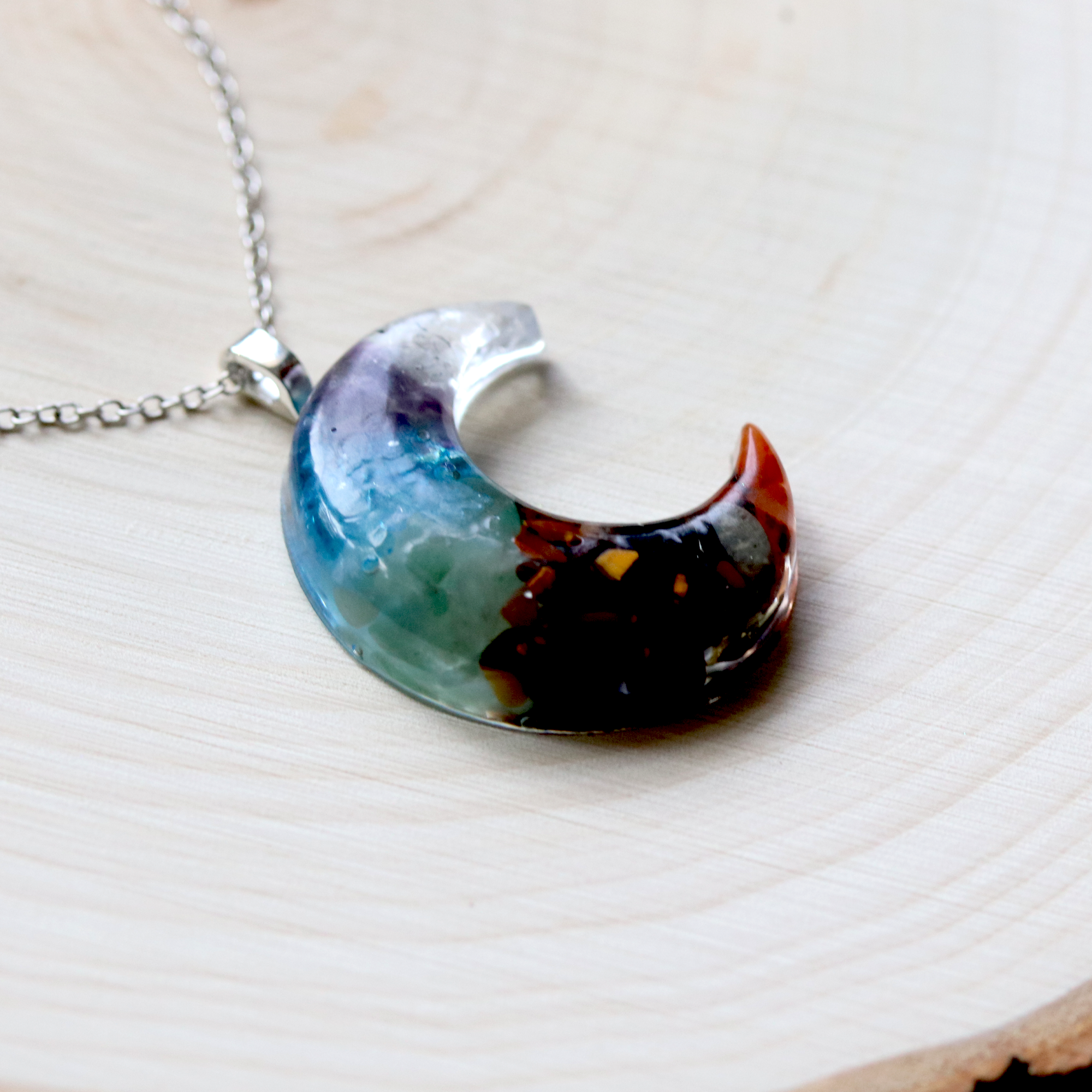 7 Chakra Moon Pendant