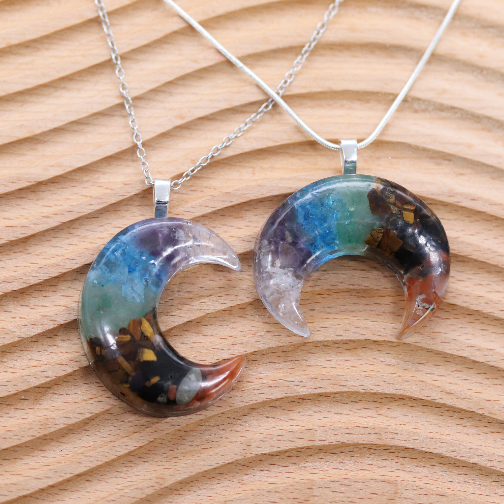 7 Chakra Moon Pendant
