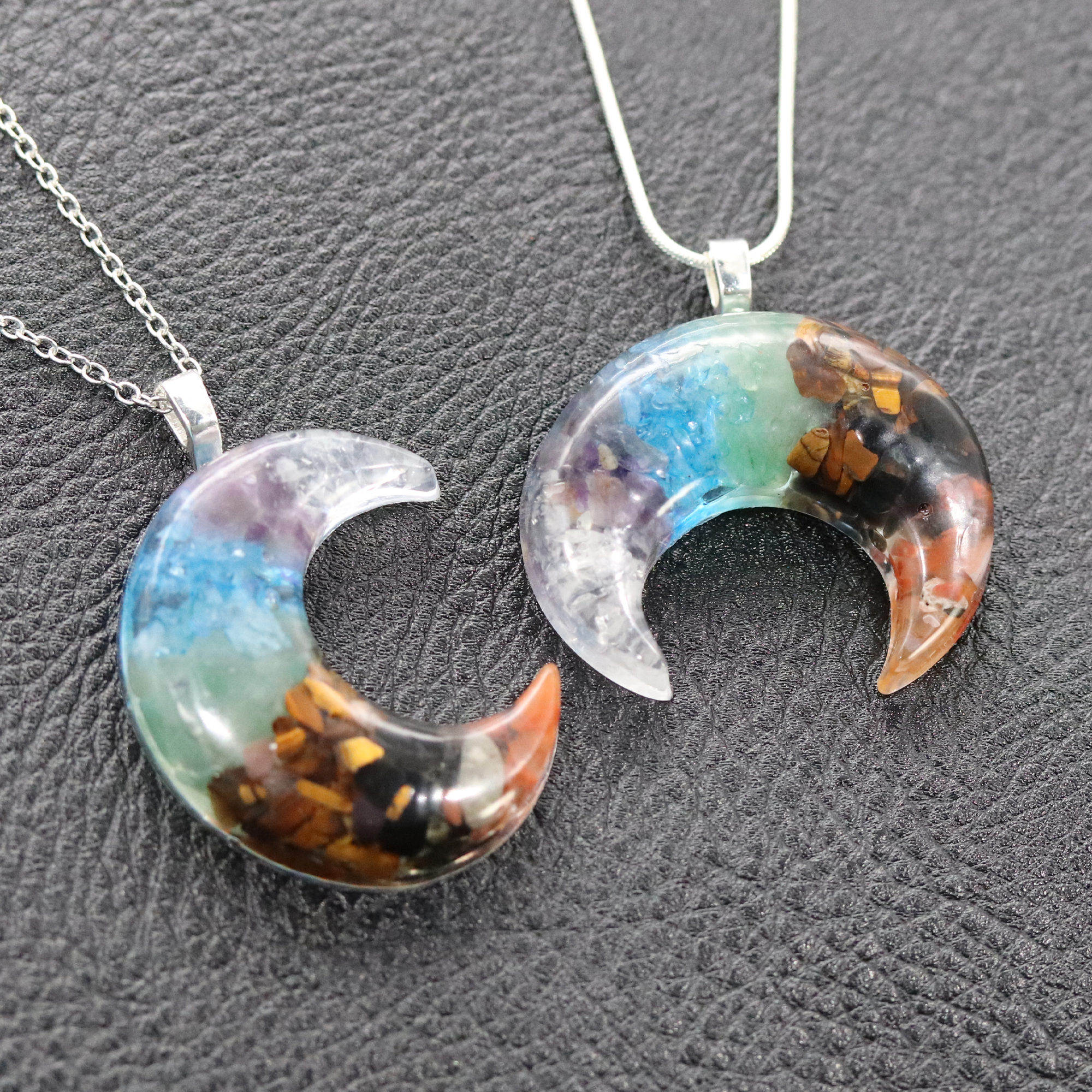 7 Chakra Moon Pendant