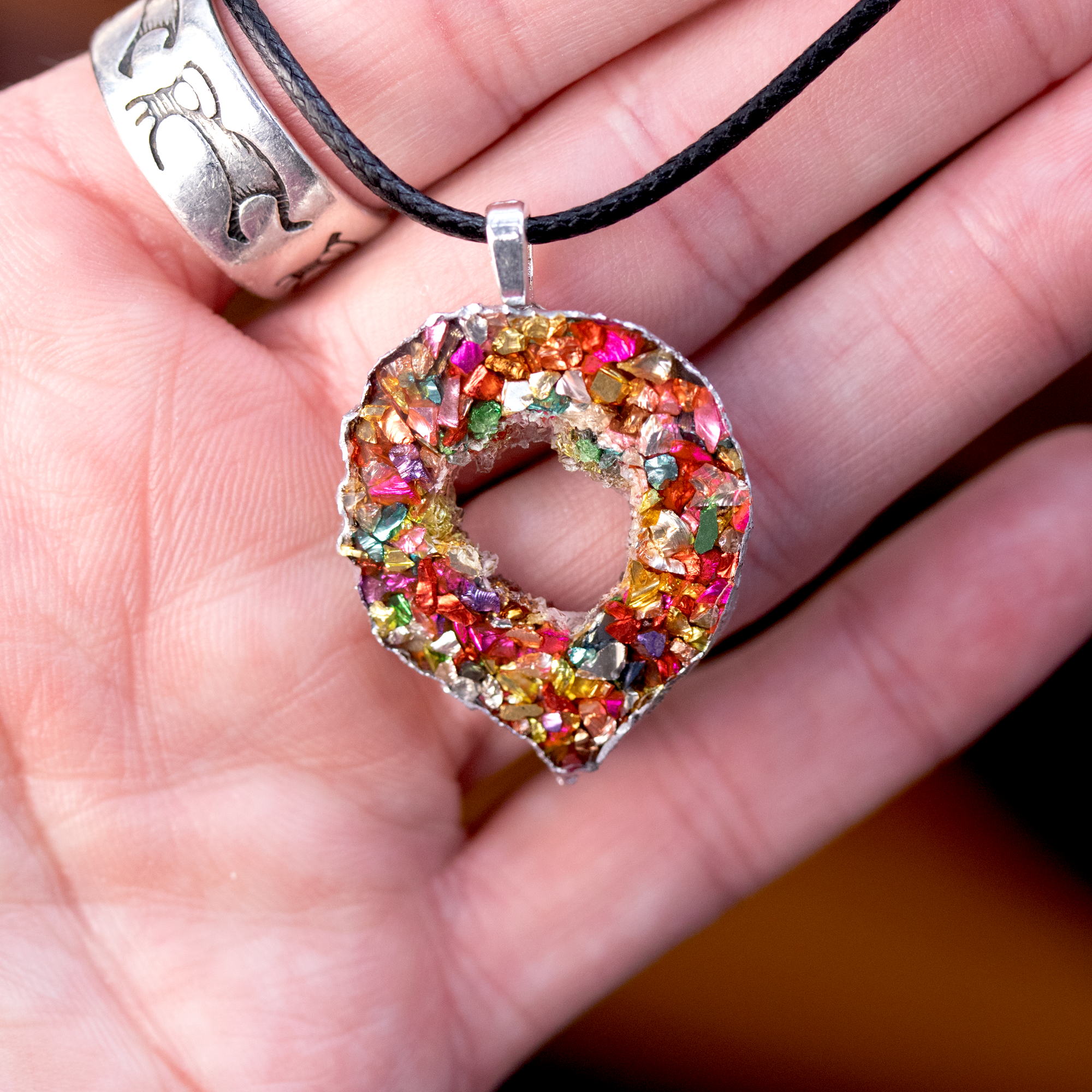 Rainbow Geode Pendant - Calico Unicorn