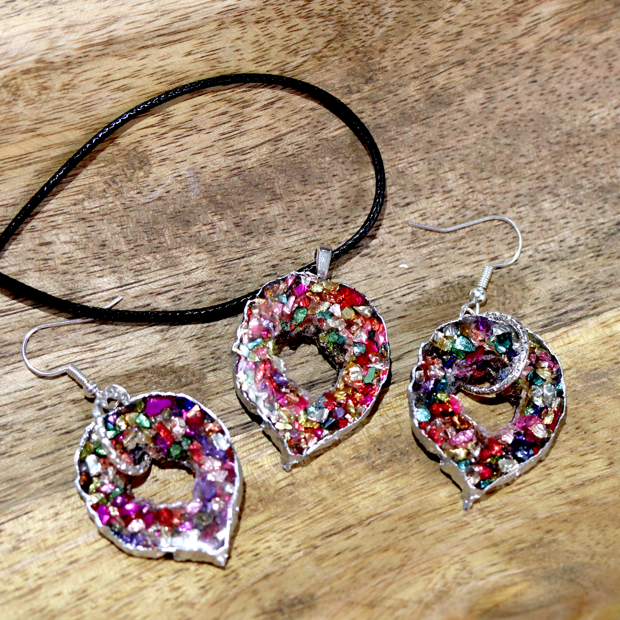 Rainbow Geode Pendant - Calico Unicorn