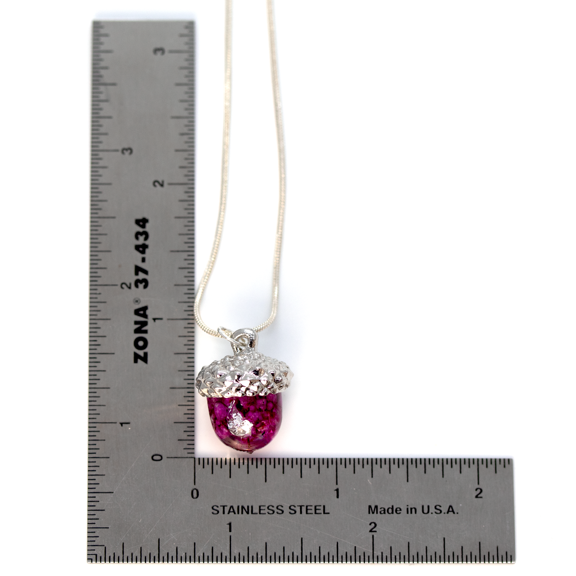 Dainty Rosé Amoré Botanical Acorn Pendant - Calico Unicorn