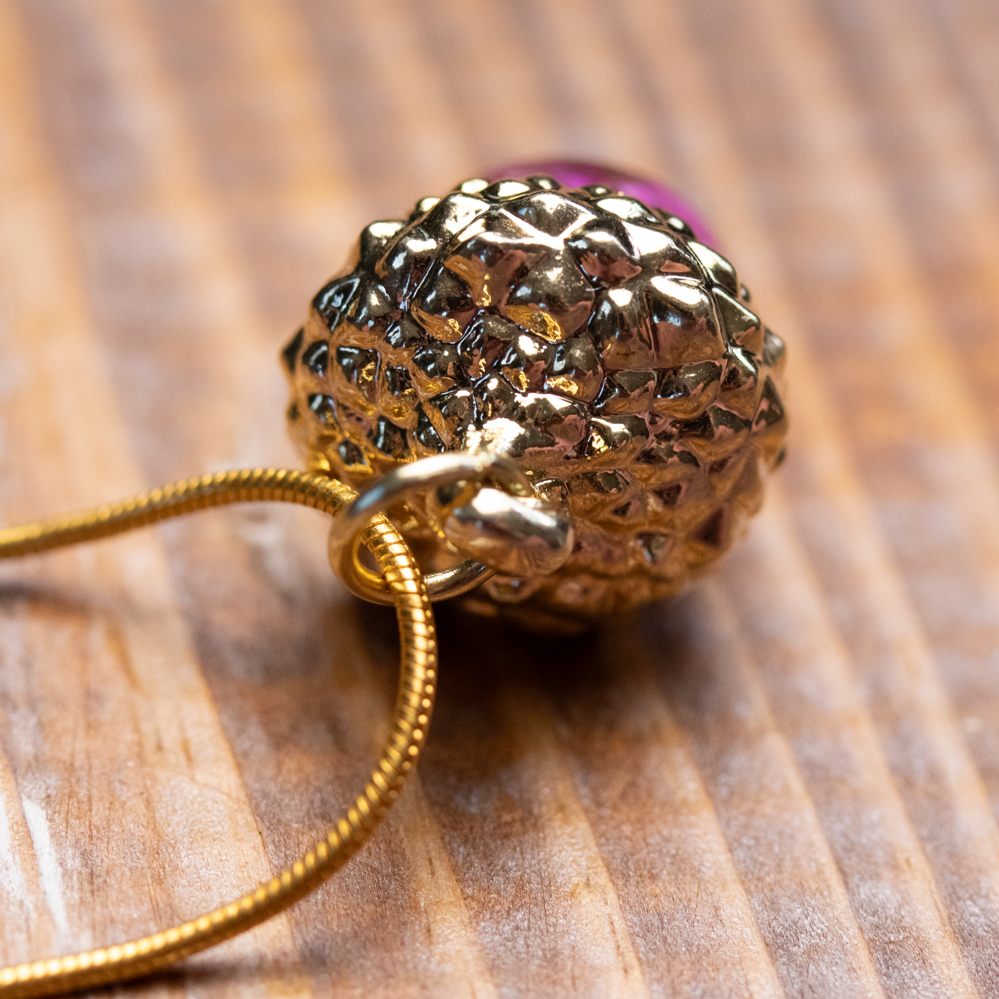 Dainty Rosé Amoré Botanical Acorn Pendant - Calico Unicorn