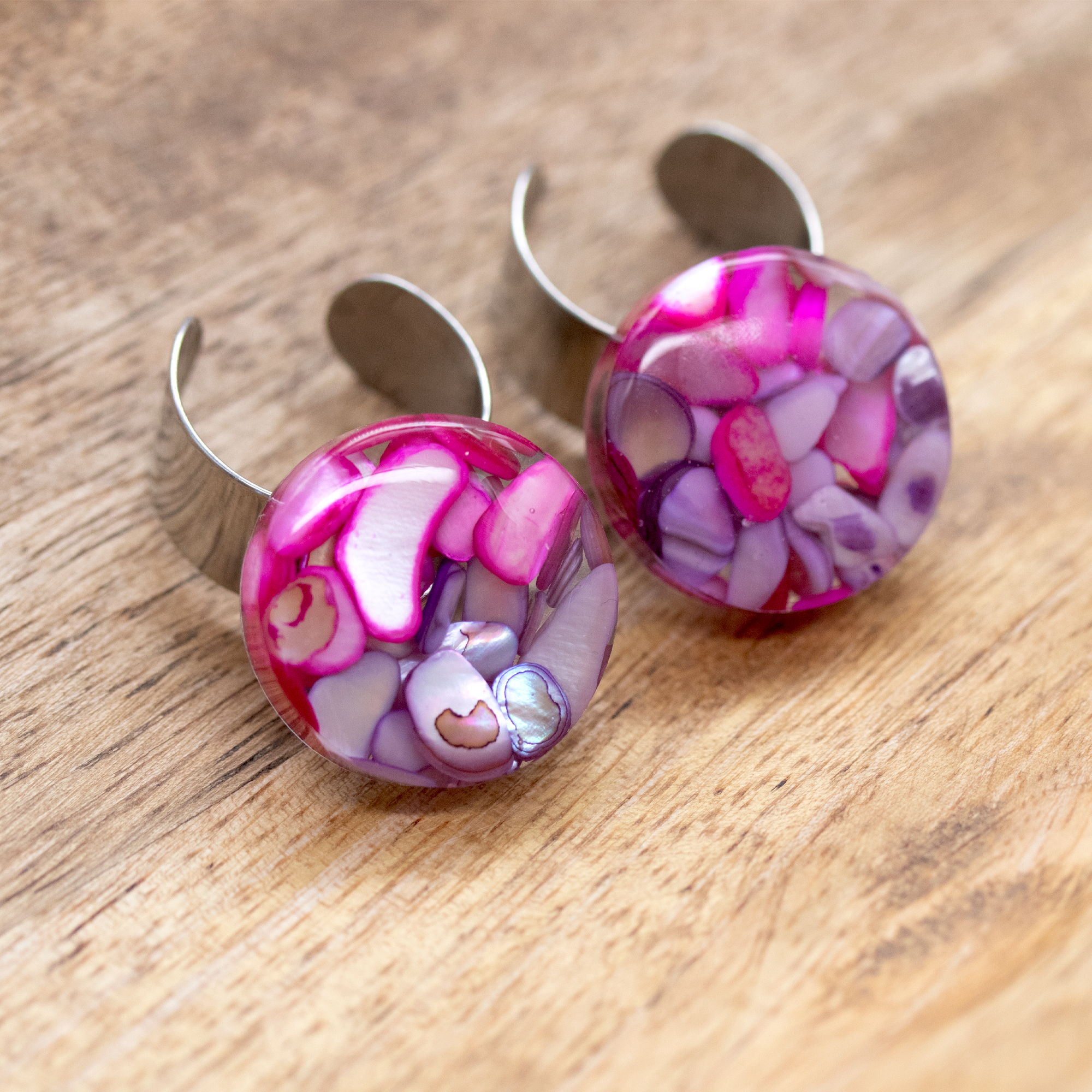 Pink and Purple Shell 'Wobble" Ring - Calico Unicorn