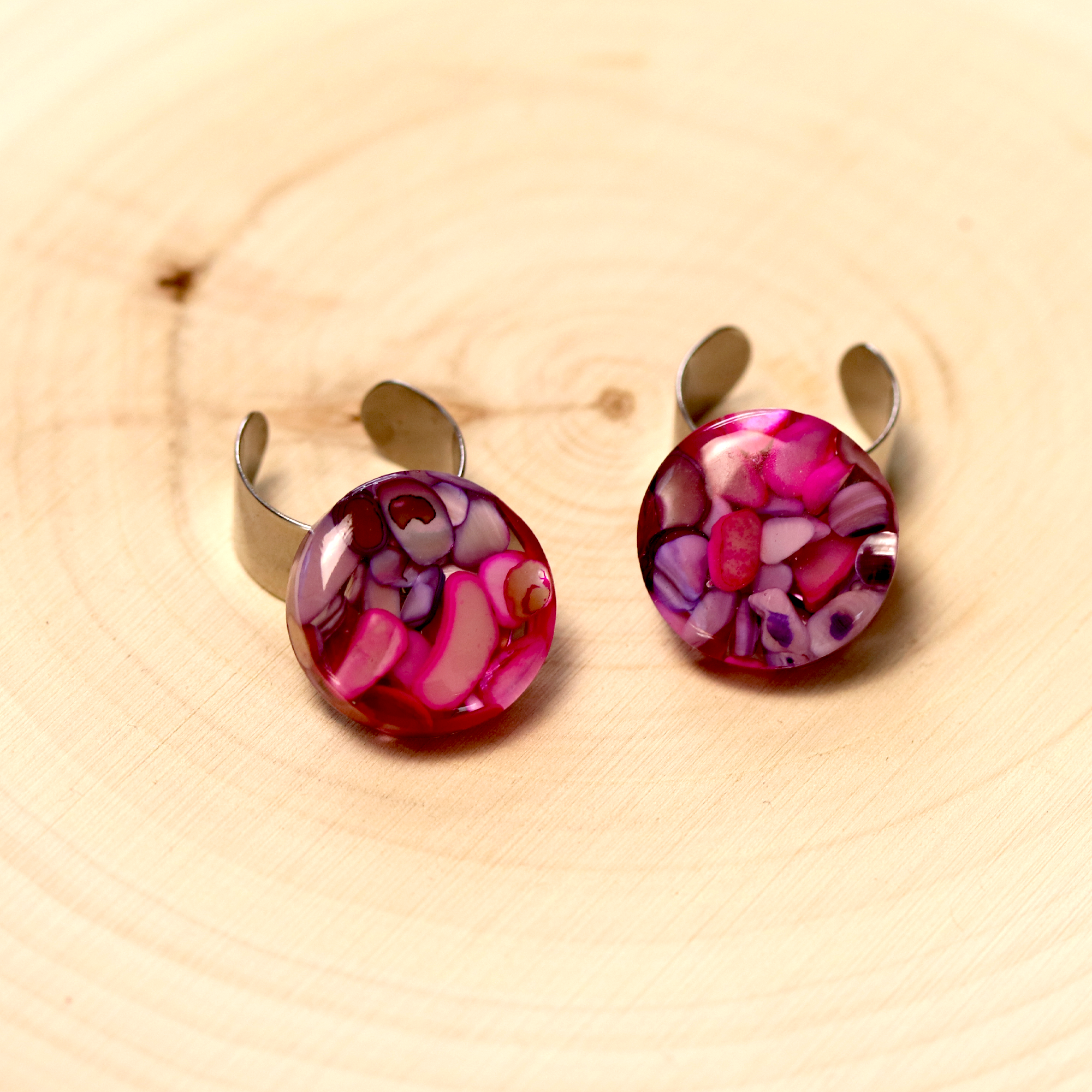 Pink and Purple Shell 'Wobble" Ring - Calico Unicorn