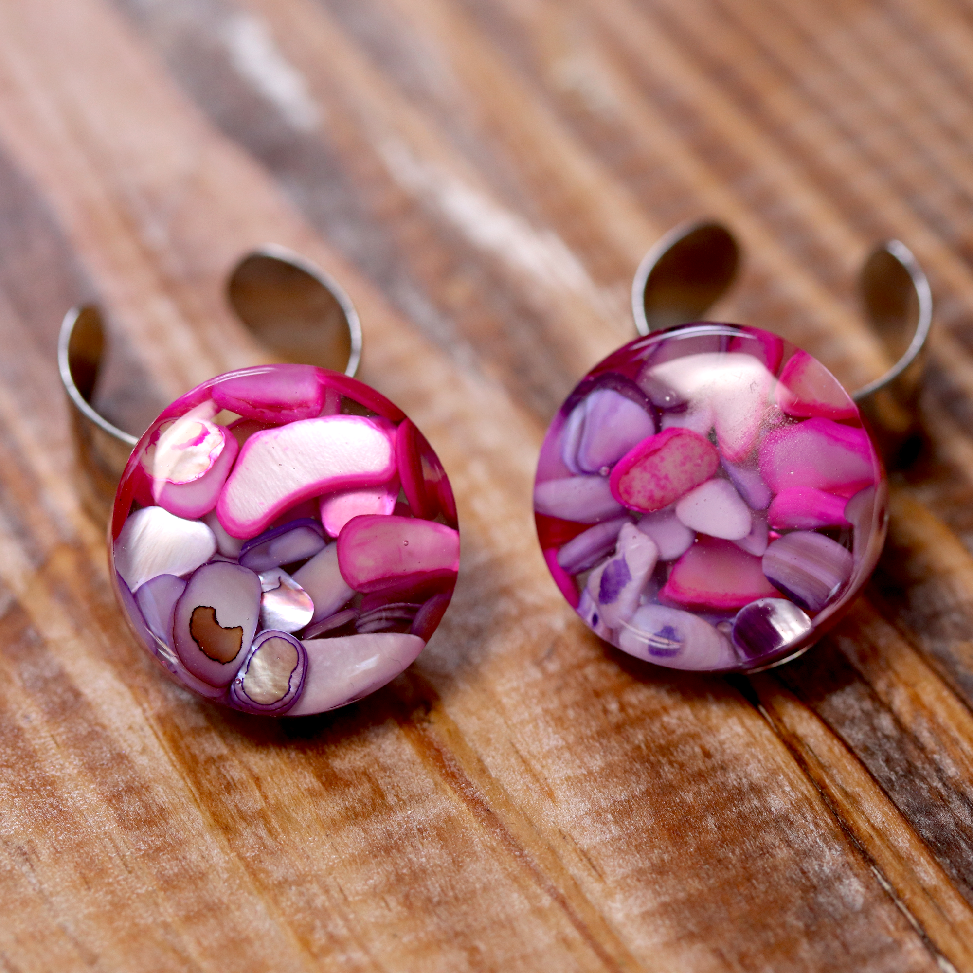 Pink and Purple Shell 'Wobble" Ring - Calico Unicorn