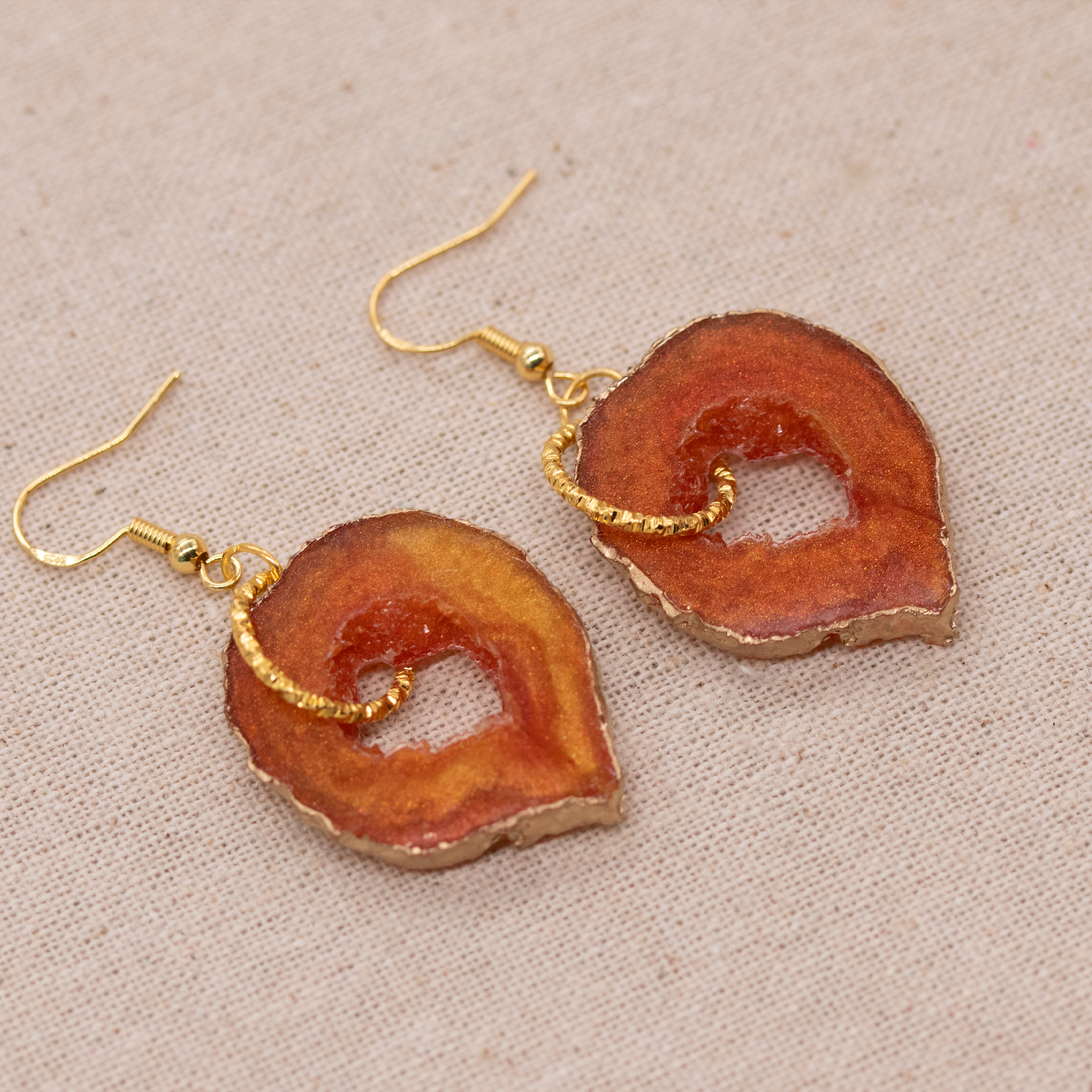 Amber Topaz Geode Earrings image 5