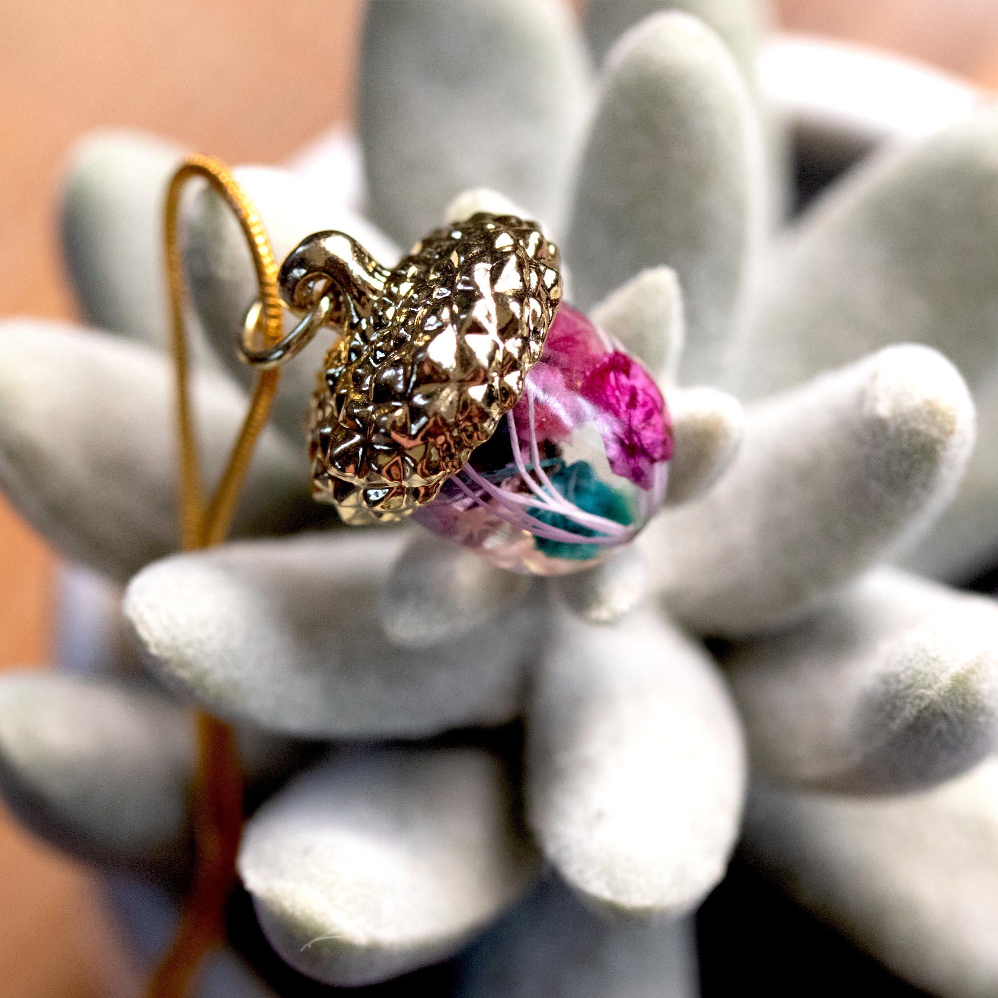 Dainty Botanical Flower Acorn Pendant image 5