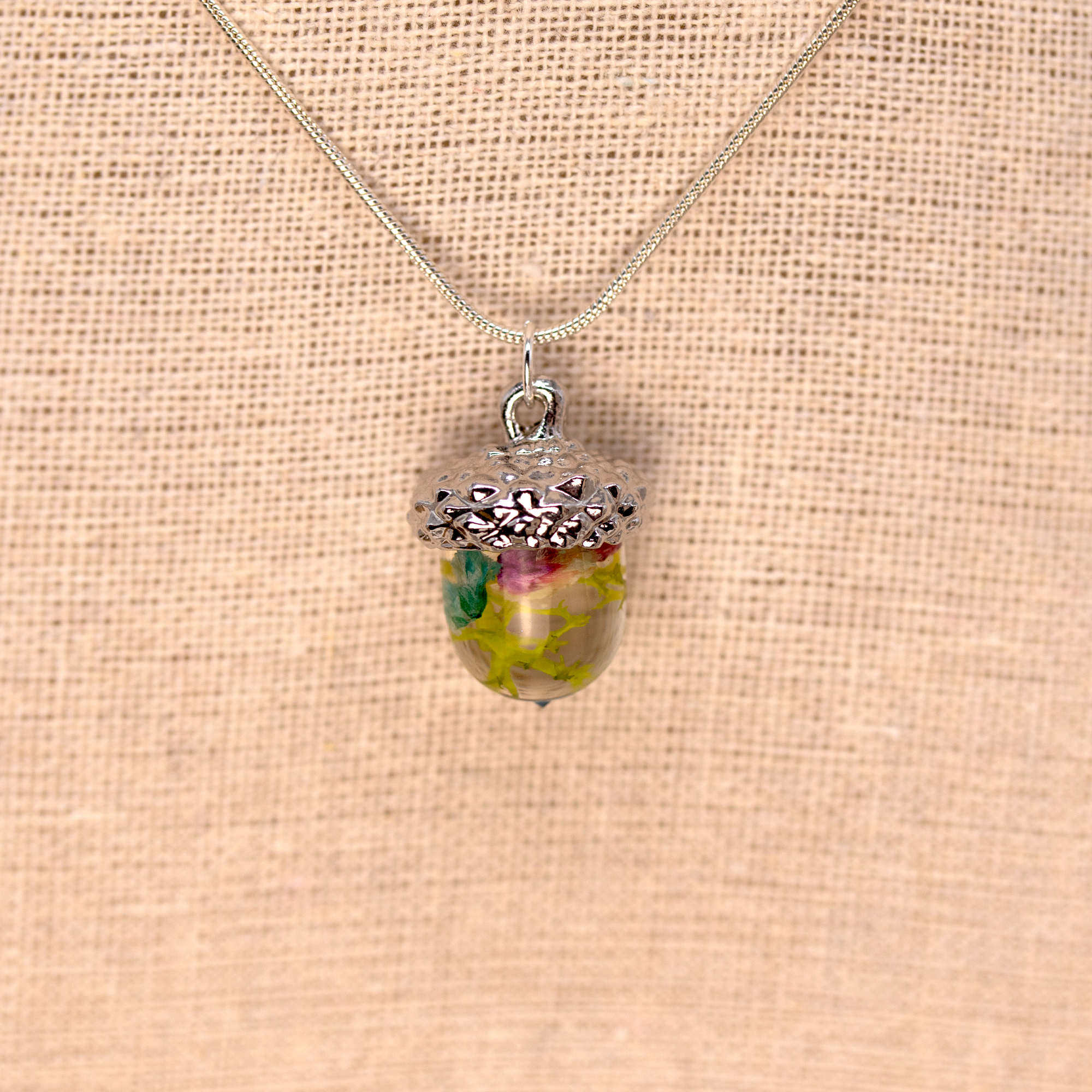 Dainty Botanical Flower Acorn Pendant image 9