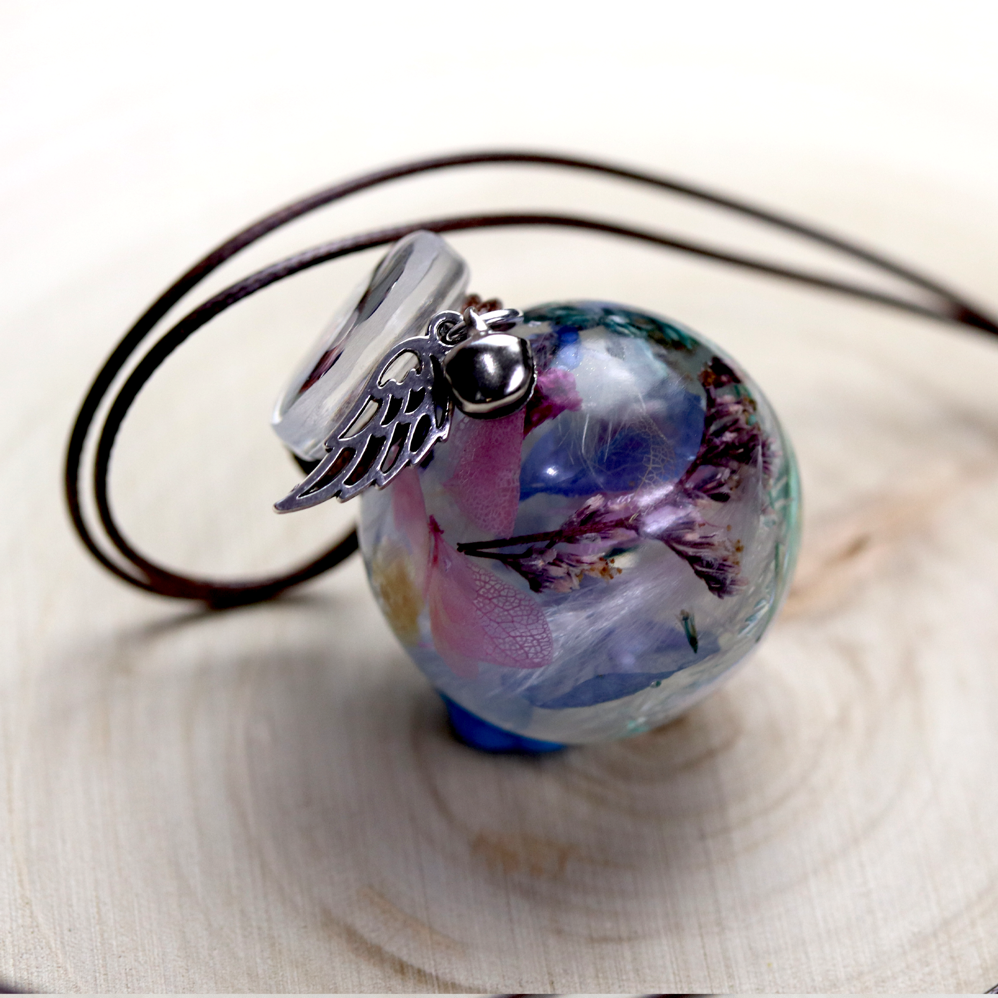 Blue Botanical Mason Jar Flower Pendant image 2
