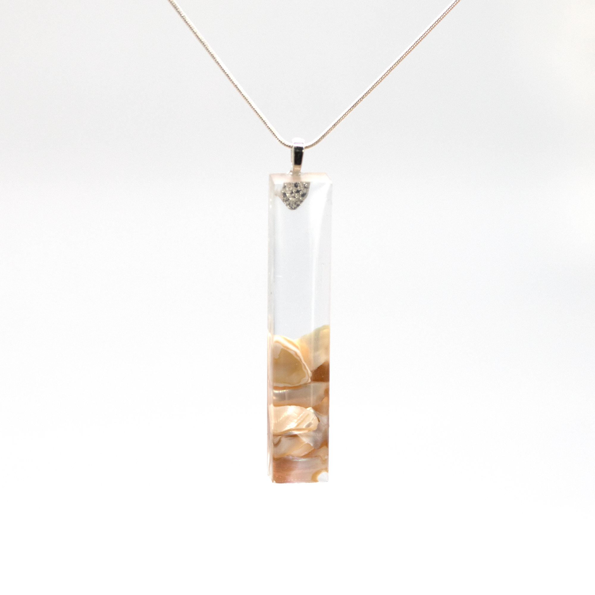 Minimalist Mother of Pearl Shell Bar Pendant image 3