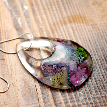 Botanical Flower Teardrop Pendant image 1