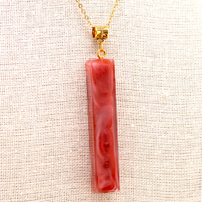 Smokey Red Marble Simple Bar Pendant image 1