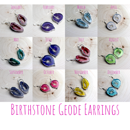 September - Sapphire Birthstone Inspired Geode Earrings image 6