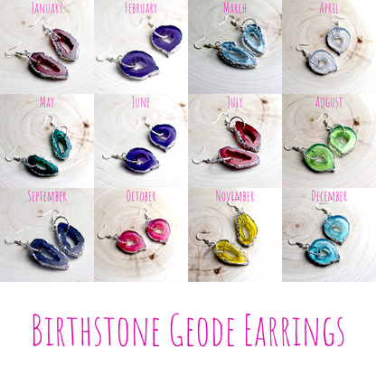 January - Garnet Birthstone Inspired Geode Earrings image 9