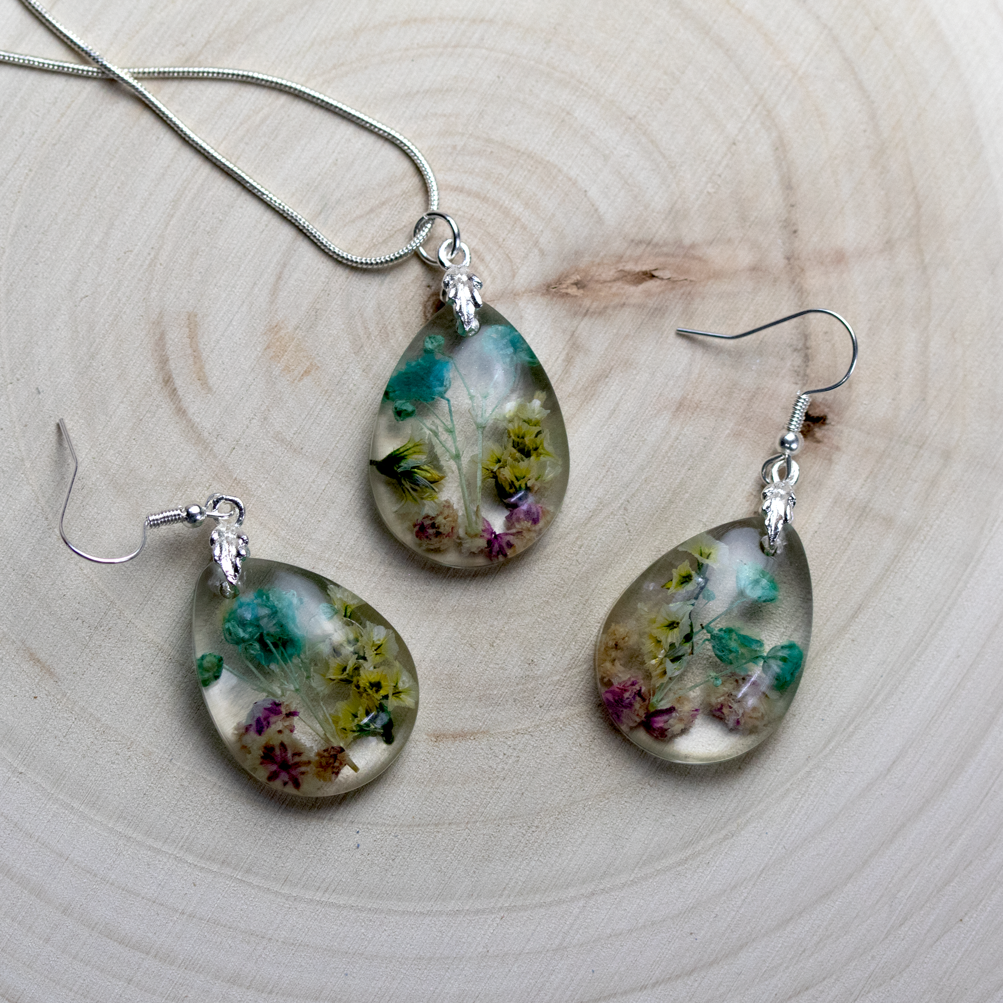 Teardrop Botanical Flower Earrings image 3