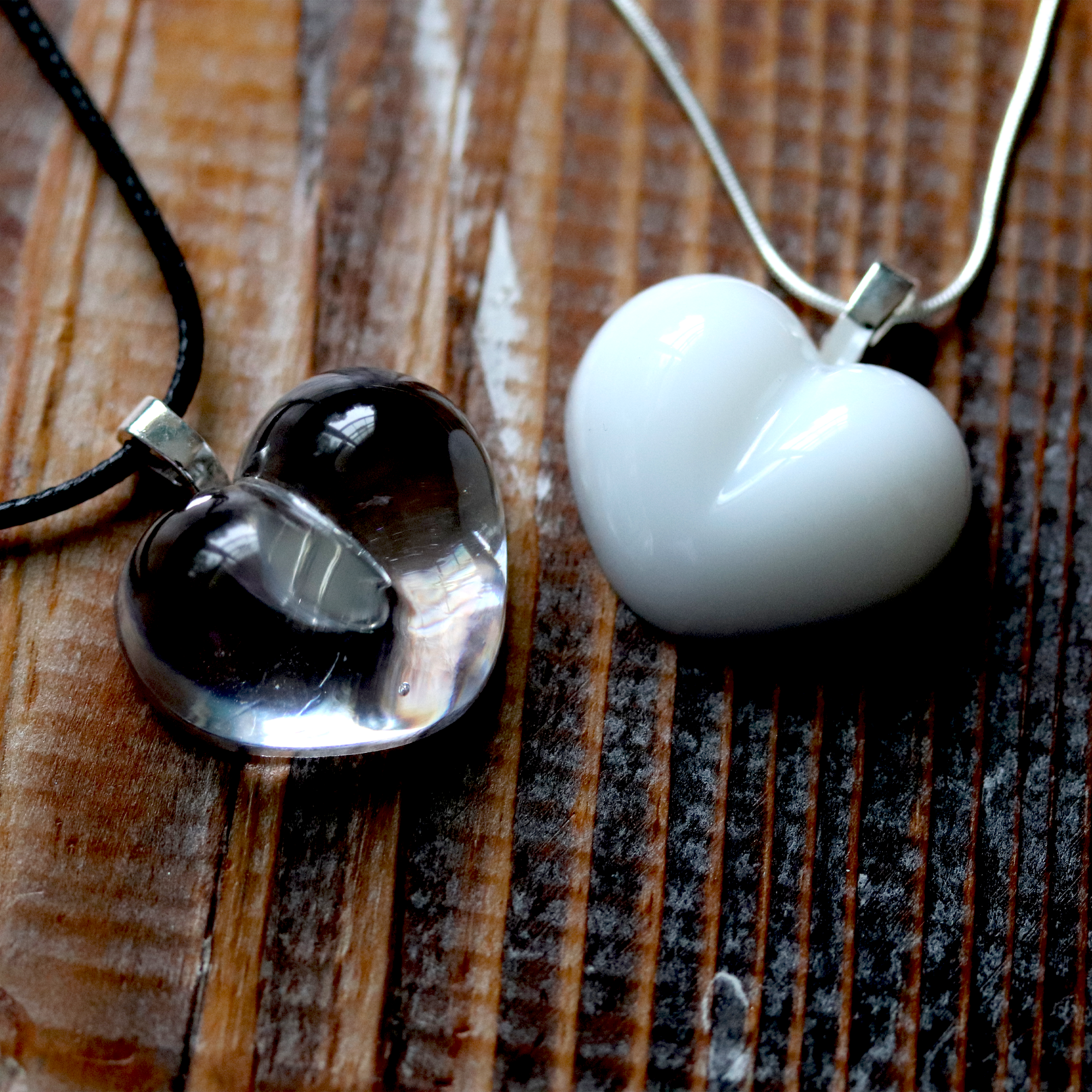 Simple White or Crystal Clear Heart Pendant image 3