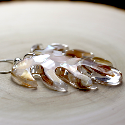 Monstera Leaf Mother of Pearl Shells Pendant image 5