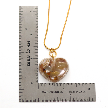 Simple Mother of Pearl Heart-Shaped Pendant image 3