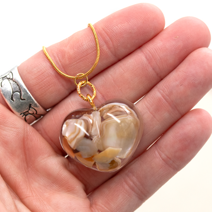 Simple Mother of Pearl Heart-Shaped Pendant image 1