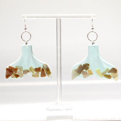 Whale Tail Mother of Pearl Shell Earrings image 5