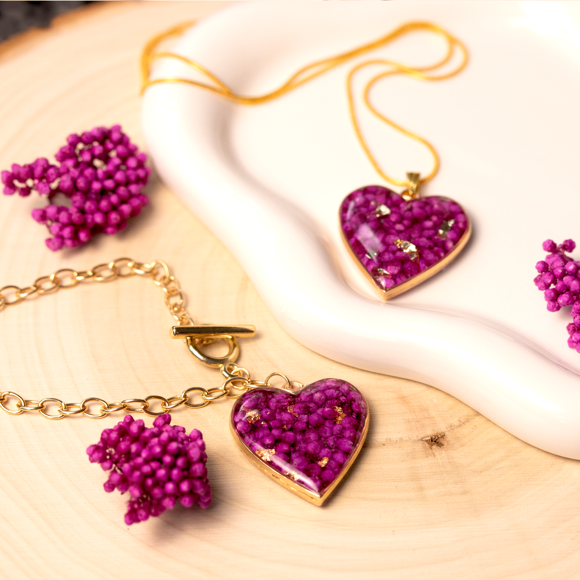 Rosé Amoré Heart Limited Edition Pendant and Bracelet Set in Fuchsia Pink image 8