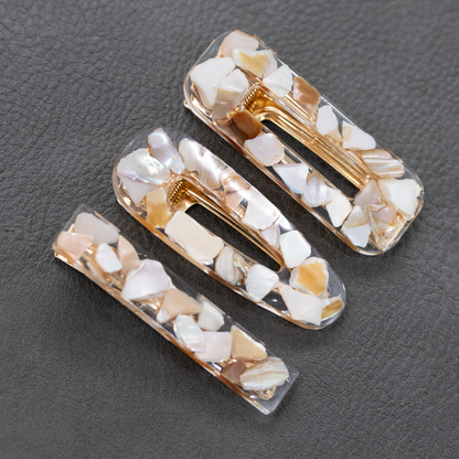 Mother of Pearl Shell Barrette Set image 5