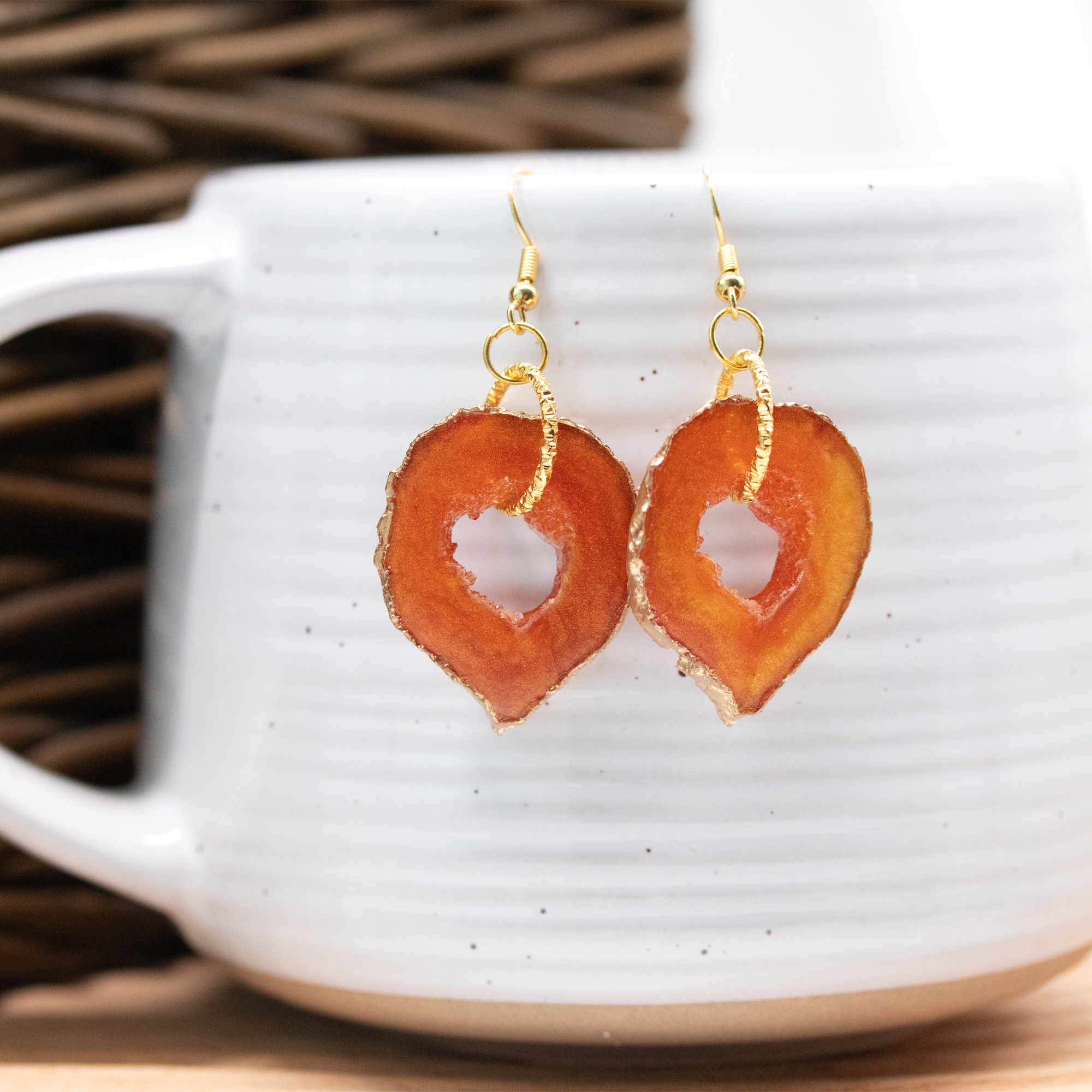 Amber Topaz Geode Earrings image 1