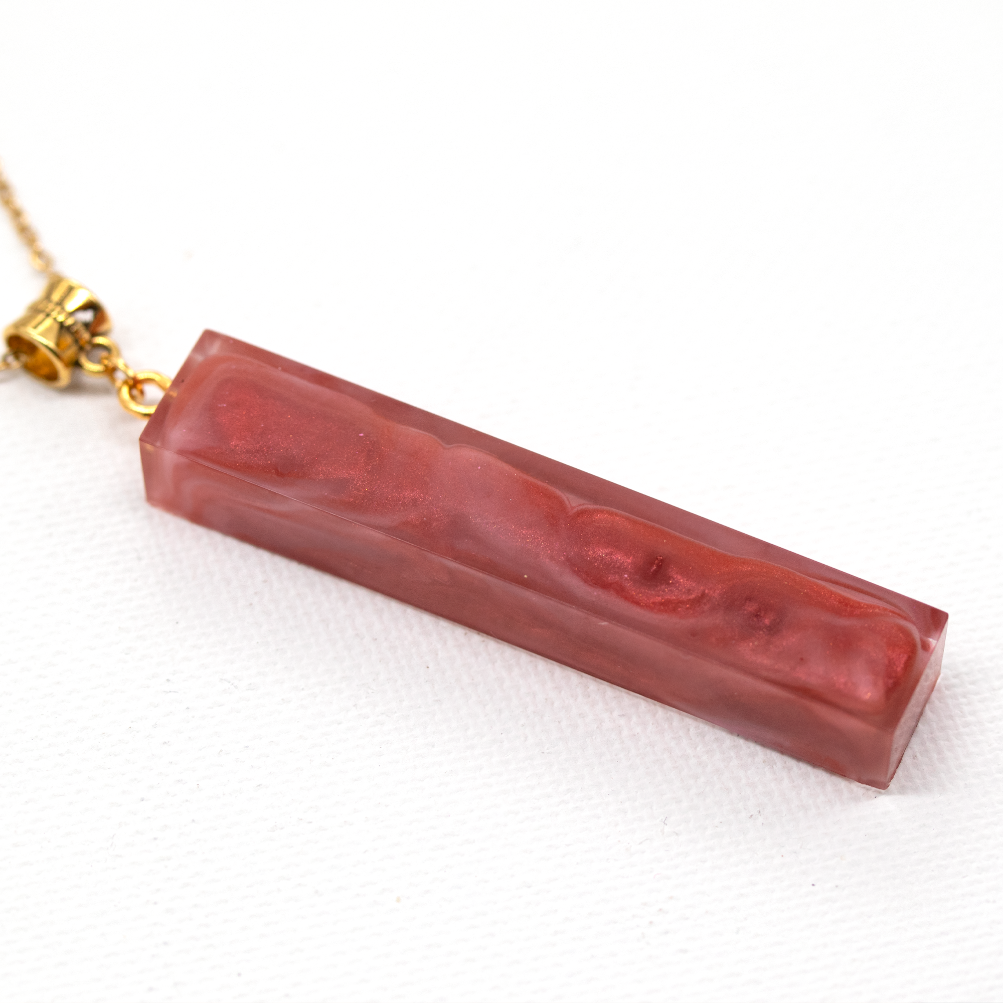 Smokey Red Marble Simple Bar Pendant image 4