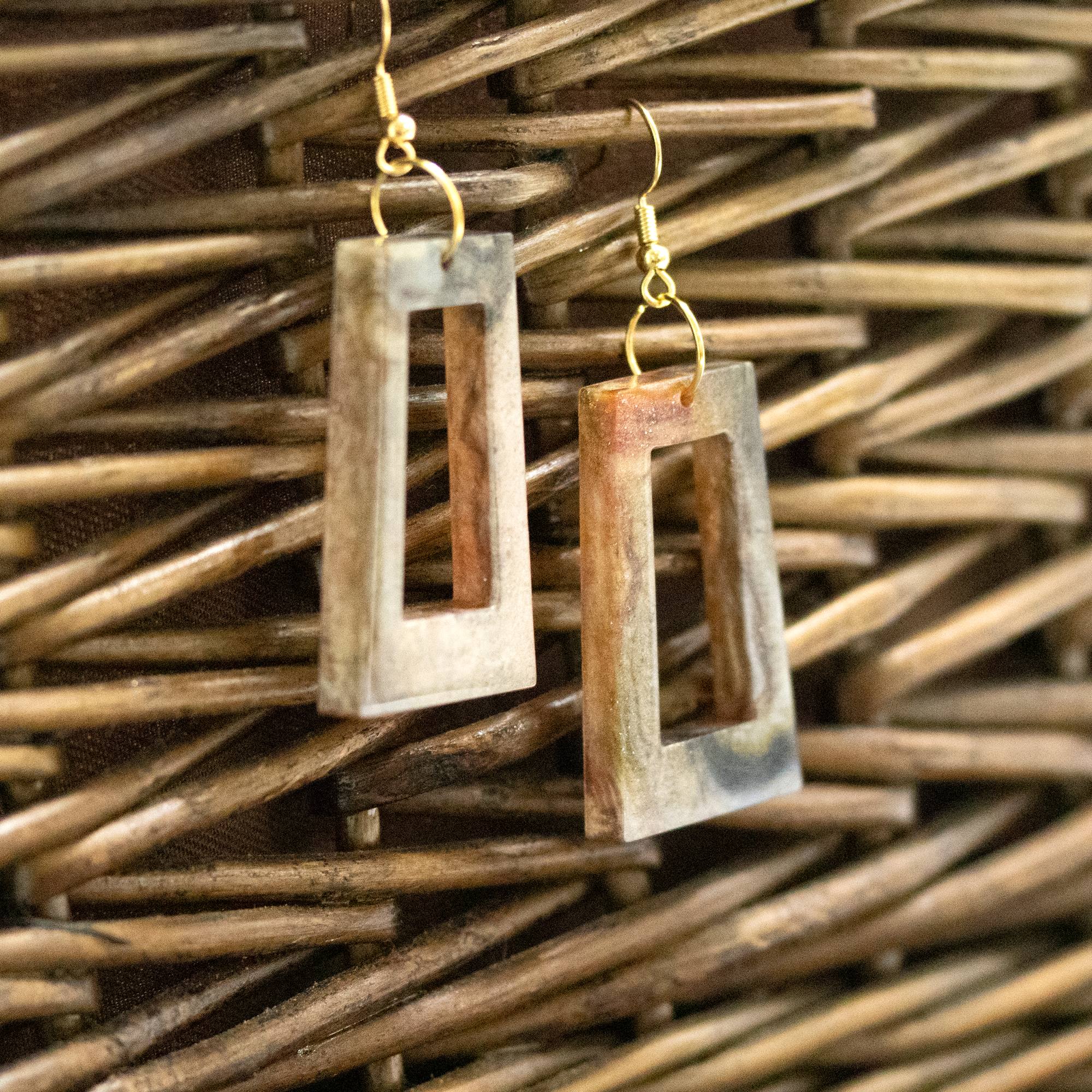 Smokey Tortoiseshell Boho Trapezoid-Shaped Earrings image 5