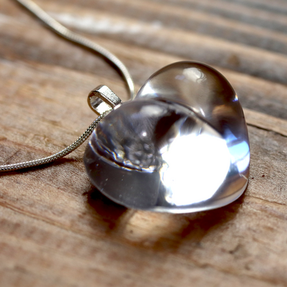 Simple Crystal-Clear Heart Earrings +Pendant Set image 3