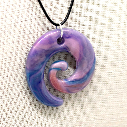 Unicorn Marble Spiral Pendant image 2