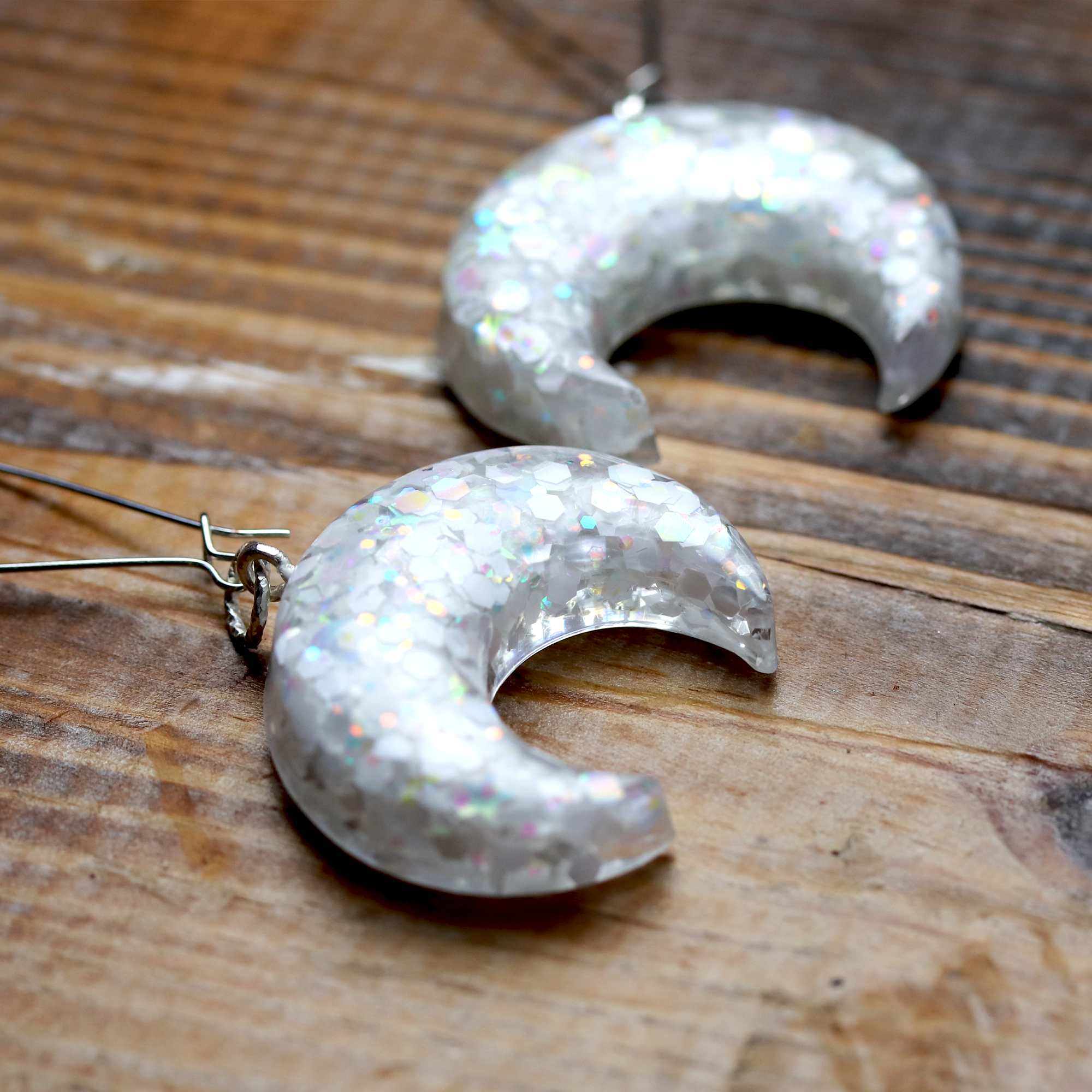 Bull Horn/Horizontal Moon Earrings image 0