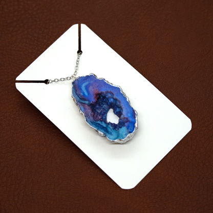 Blue Opal Geode Pendant image 8