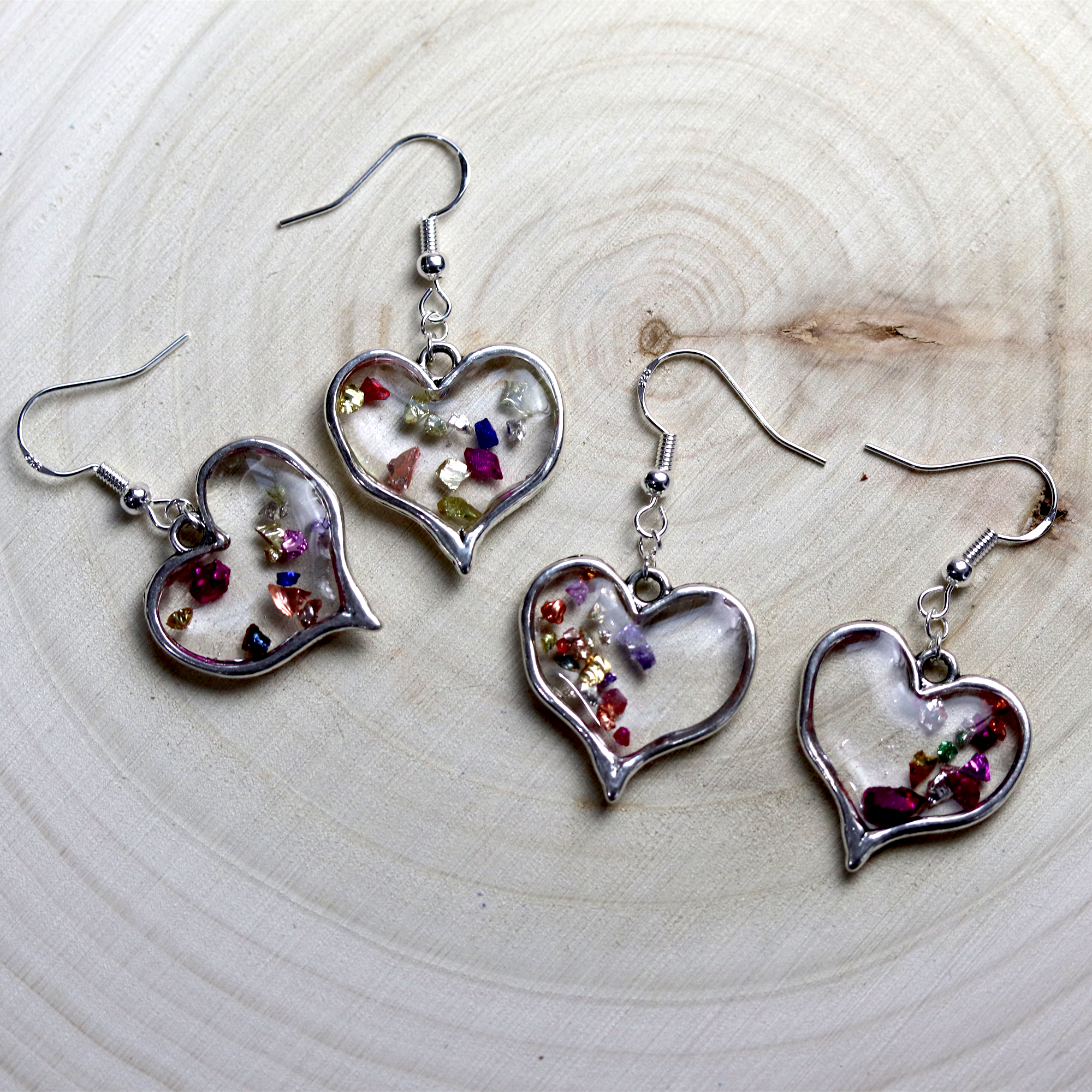 Confetti Heart Framed Earrings image 0