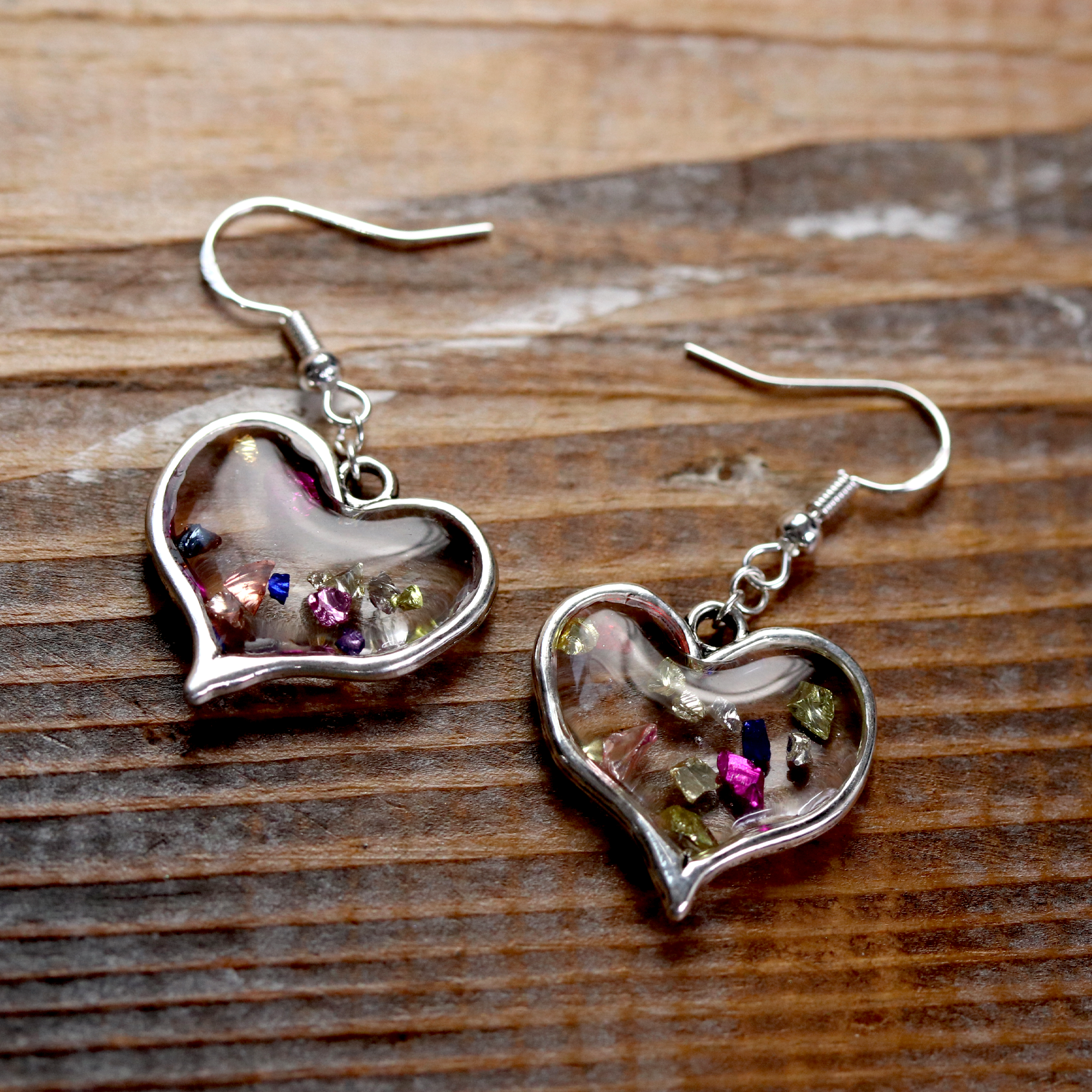 Confetti Heart Framed Earrings image 5