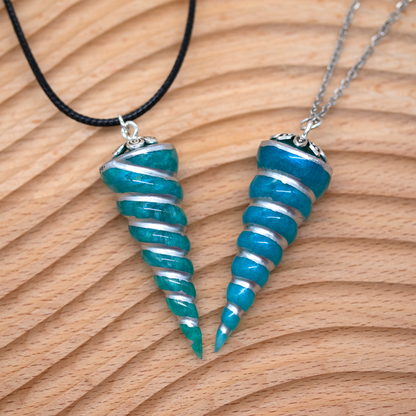 Teal or Blue Unicorn Horn Pendant image 6