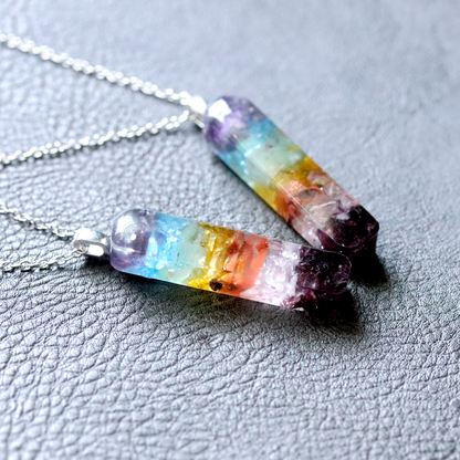 Chakra Rainbow Healing Crystal Bar Pendant image 6