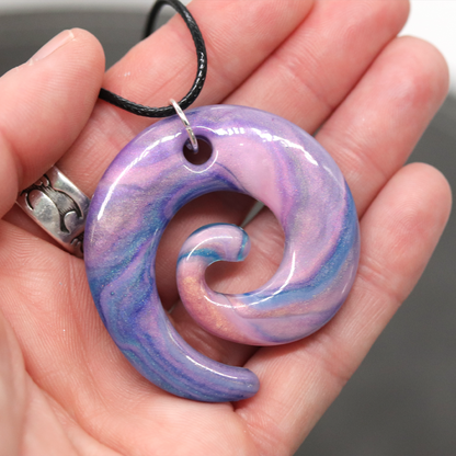 Unicorn Marble Spiral Pendant image 4